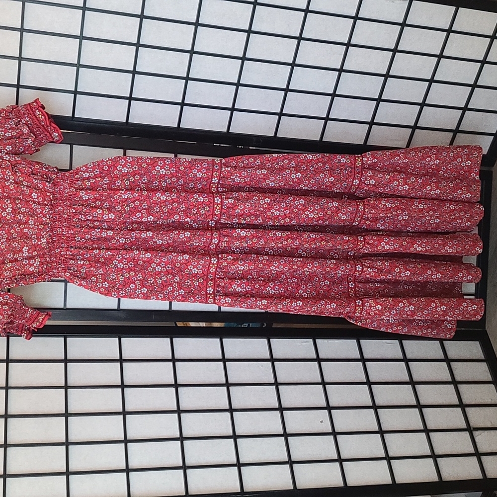 NWT Max Studio Red Ruffled Maxi Dress sz XS/S - Picture 8 of 11